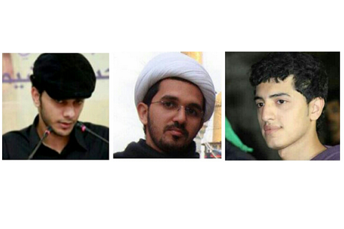 من اليمين: محمود الموسوي، ياسر الصالح، أحمد مشيمع